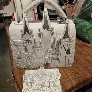 LOUNGEFLY CINDERELLA WEDDING CASTLE CROSSBODY AND MATCHING WALLET